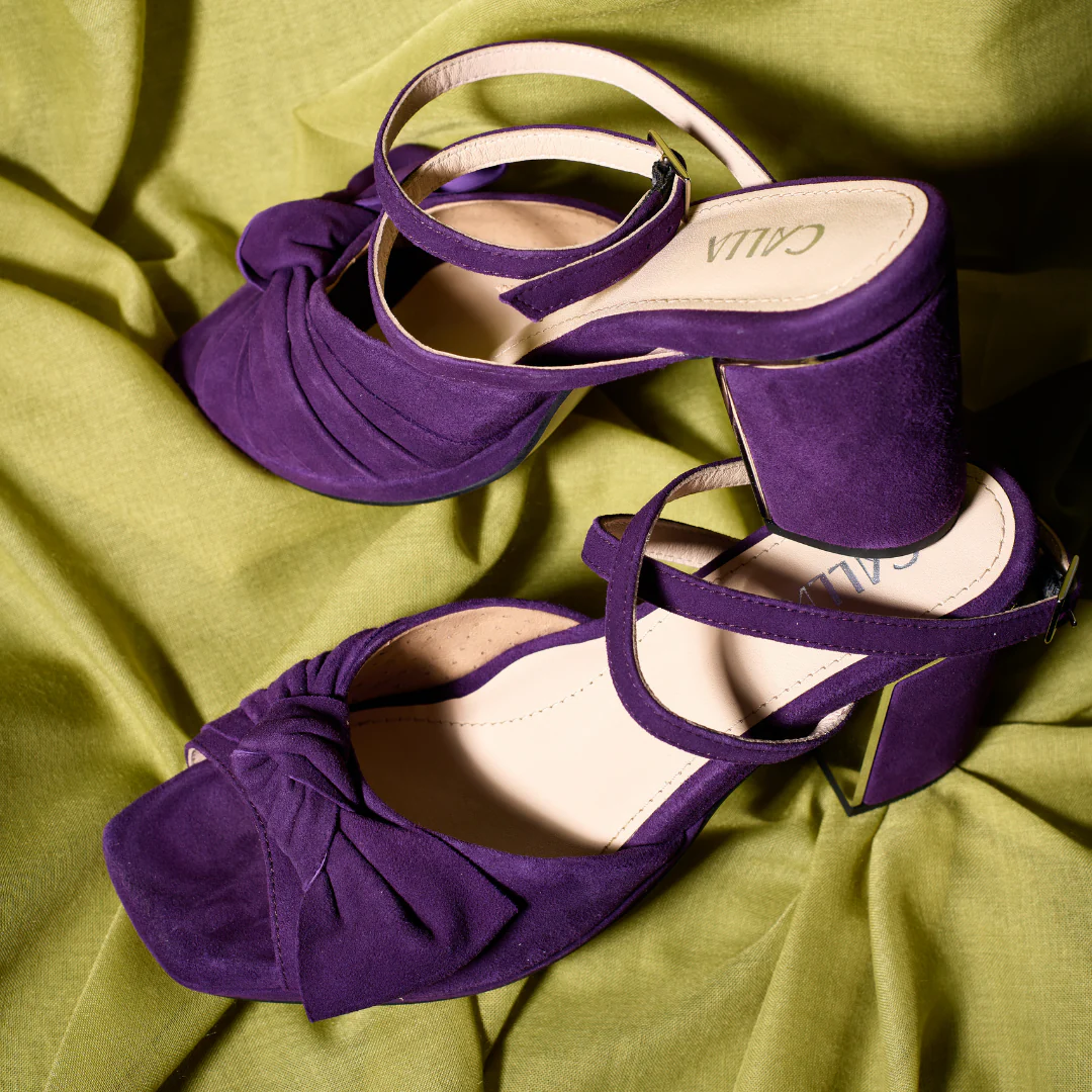 Lydia - Plum Suede Block Heels - Image 9