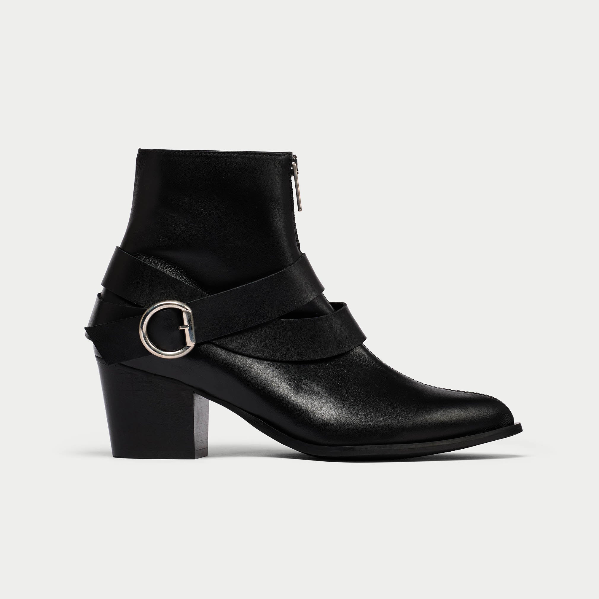 Mabel - Black Leather Boots