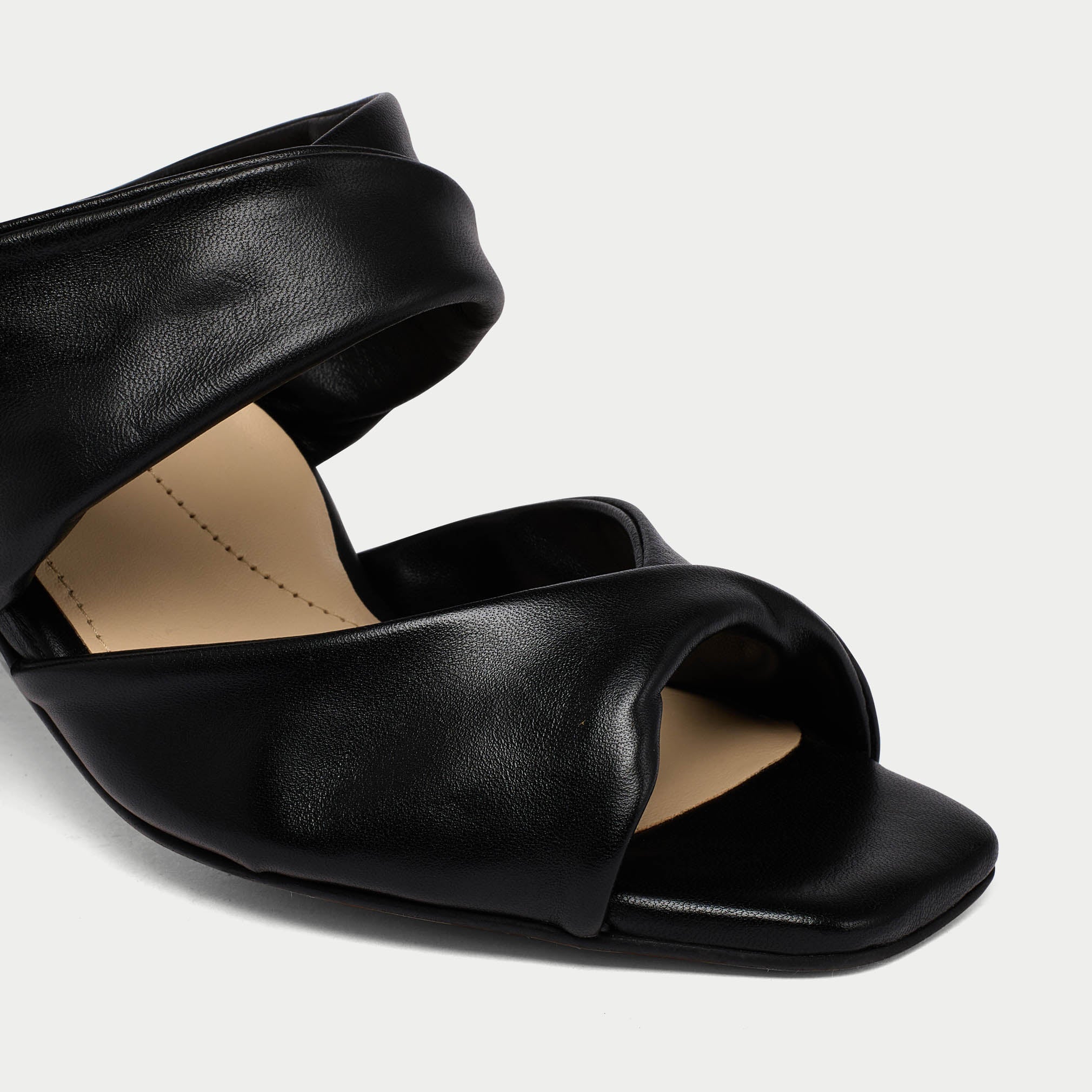 Mia - Black Leather Mules - Image 4