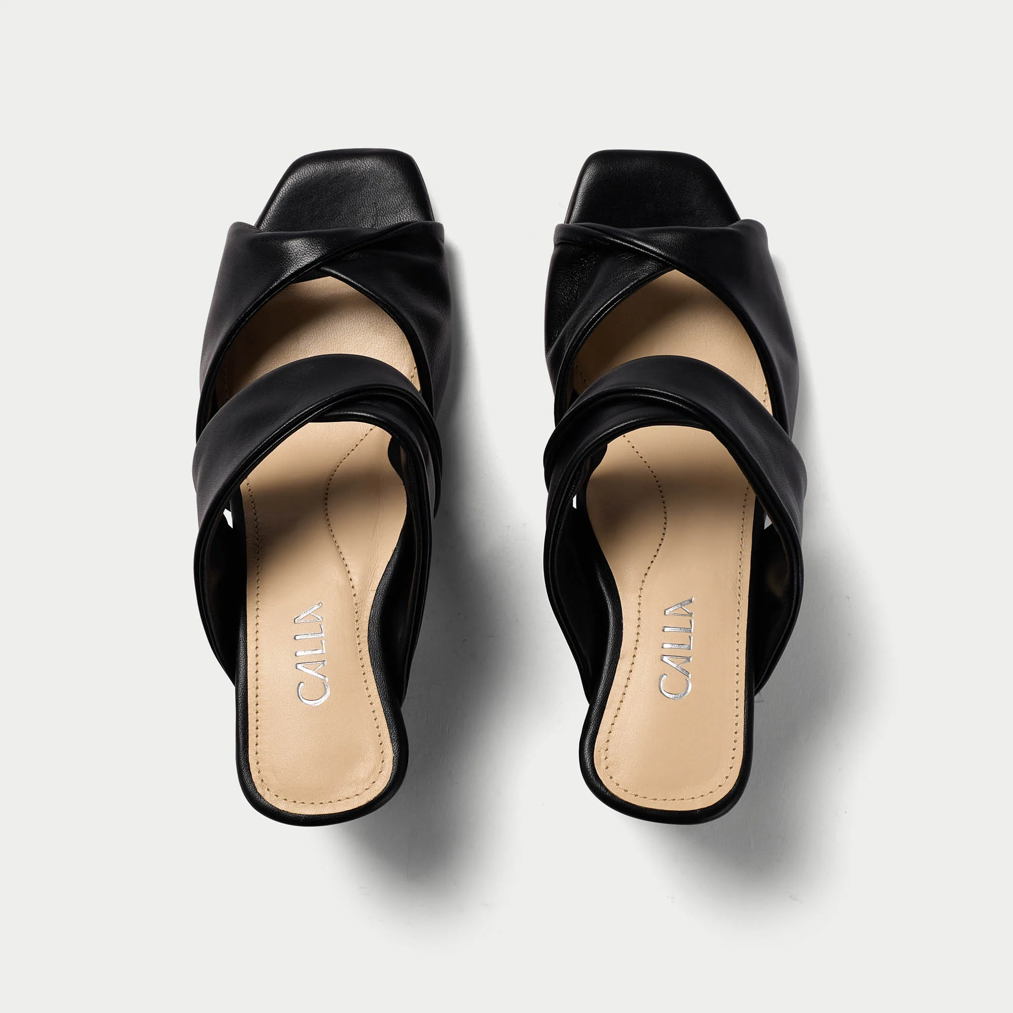 Mia - Black Leather Mules - Image 5