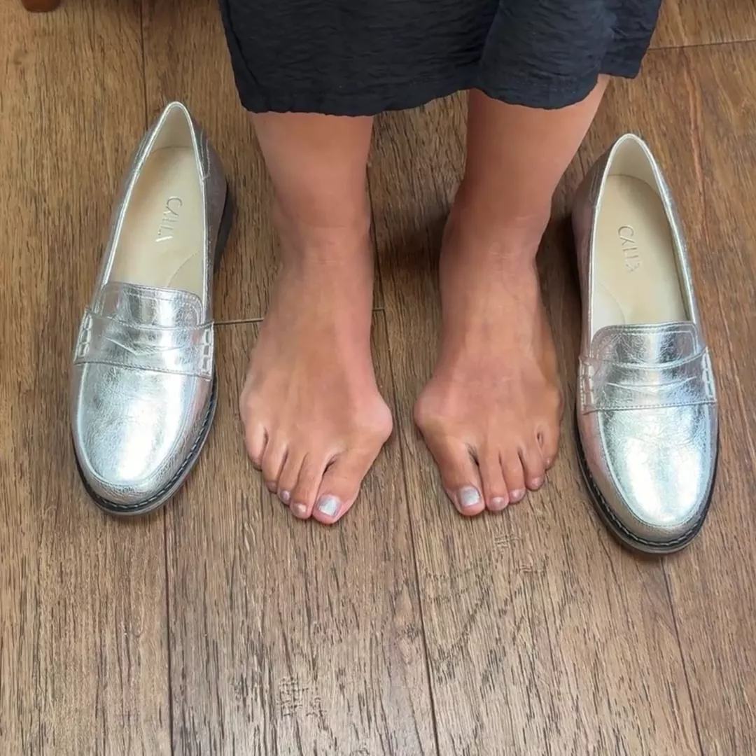 Nadia - Silver Leather Loafers - Image 3