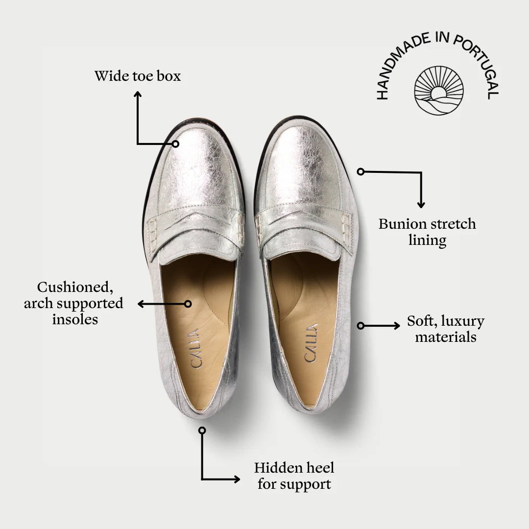 Nadia - Silver Leather Loafers - Image 6