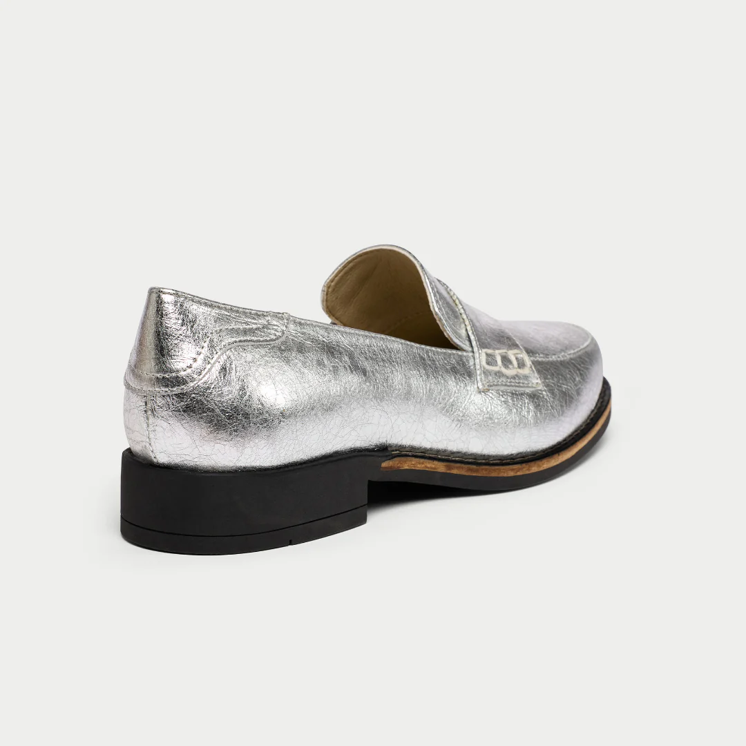 Nadia - Silver Leather Loafers - Image 7