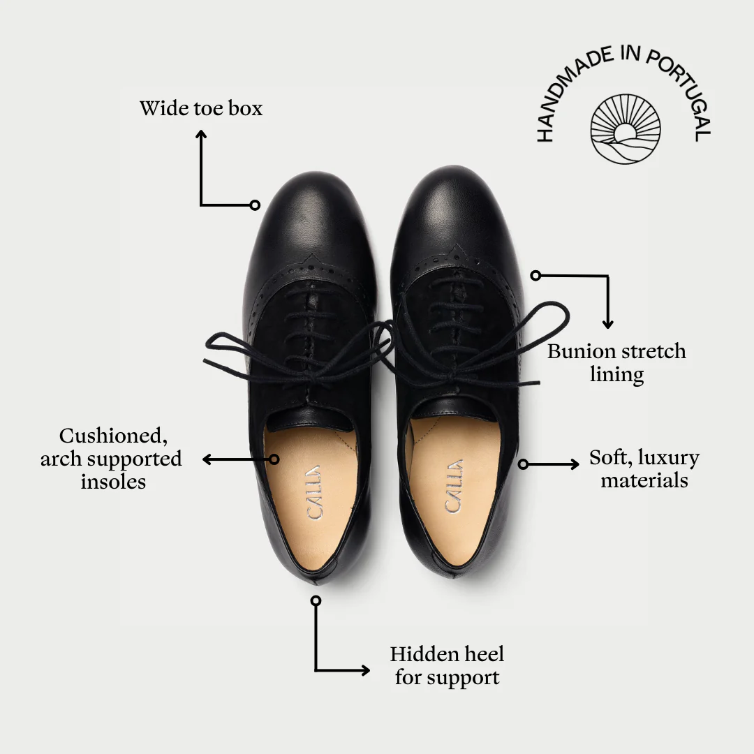 Ophelia - Black Leather Brogues - Image 5