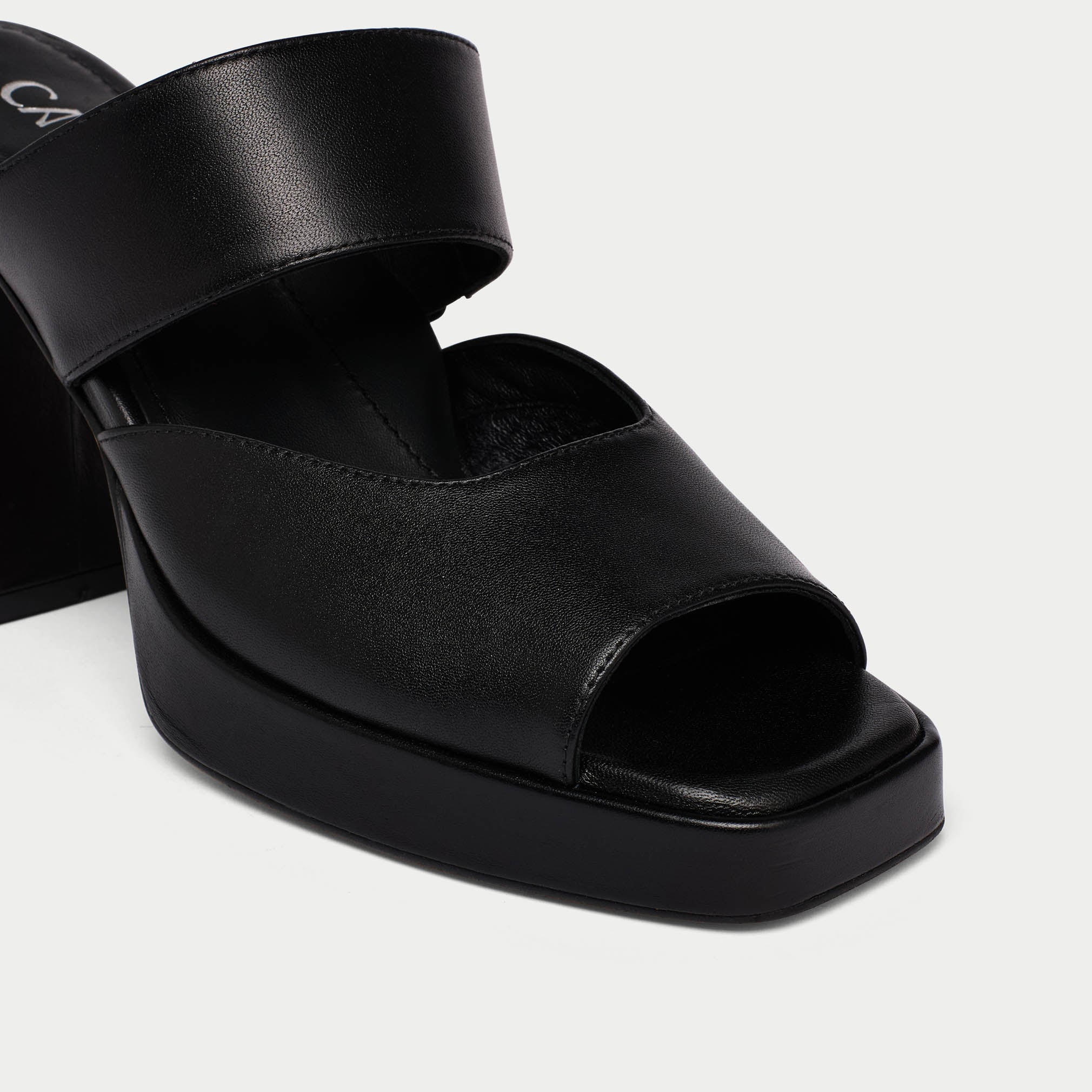 Paulette - Black Leather Mules - Image 4