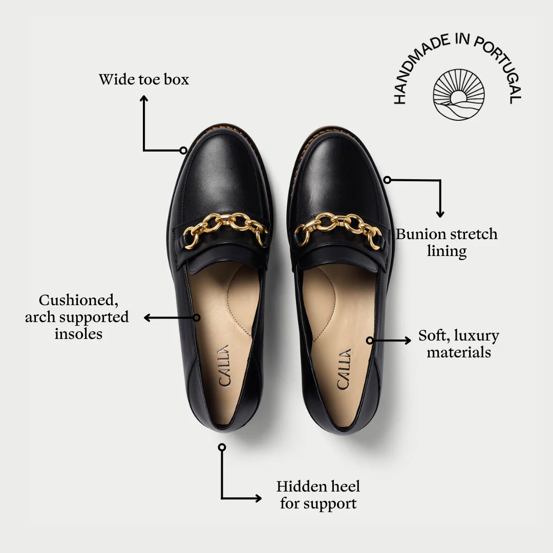 Rebecca - Black Leather Loafers - Image 5