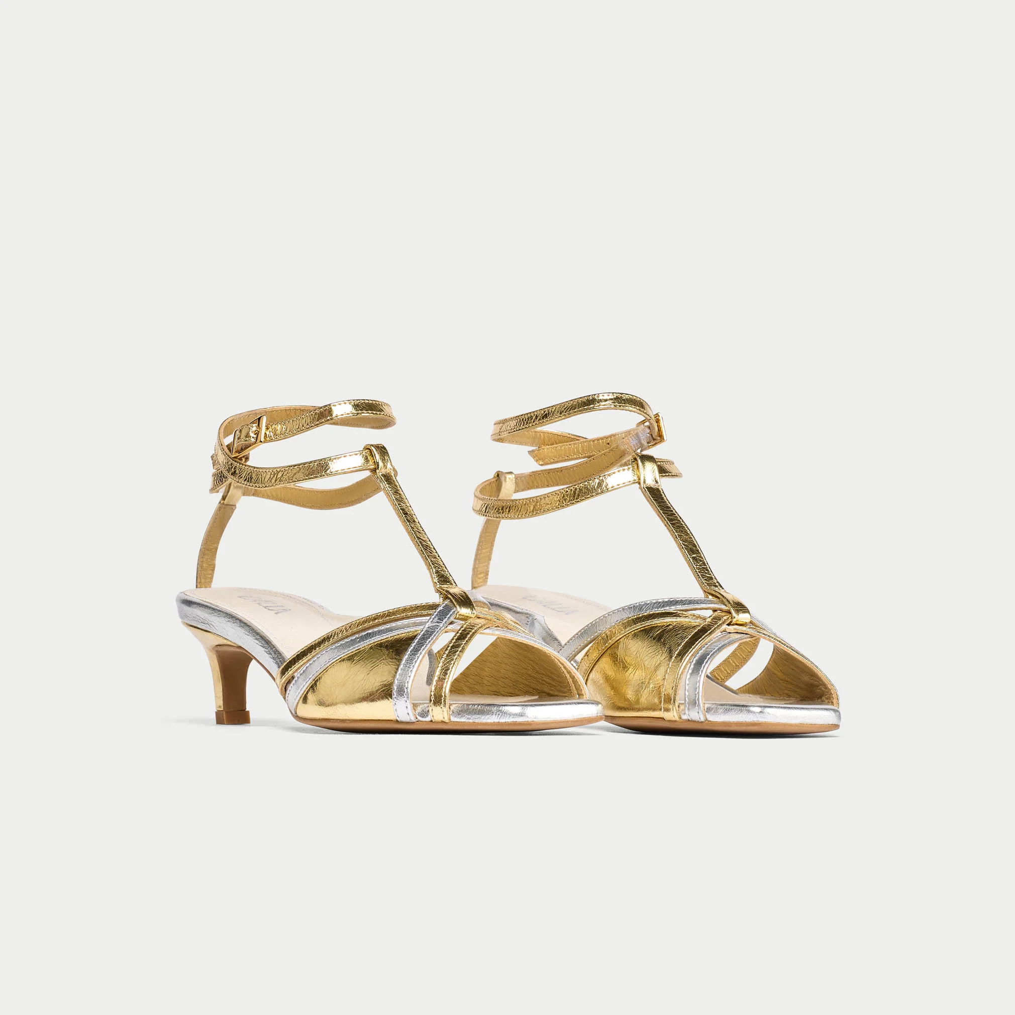 Ria - Mixed Metallic Kitten Heels - Image 5