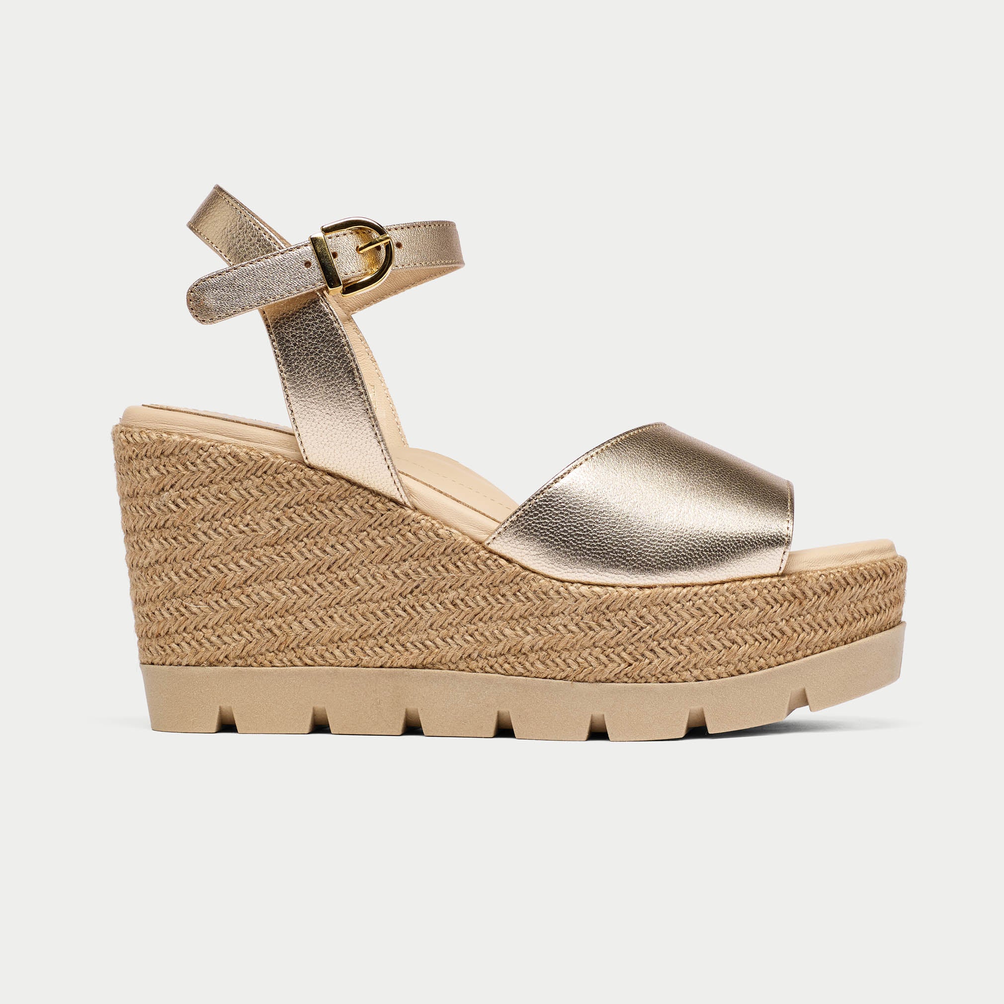 Rosa - Champagne Metallic Wedges - Image 7