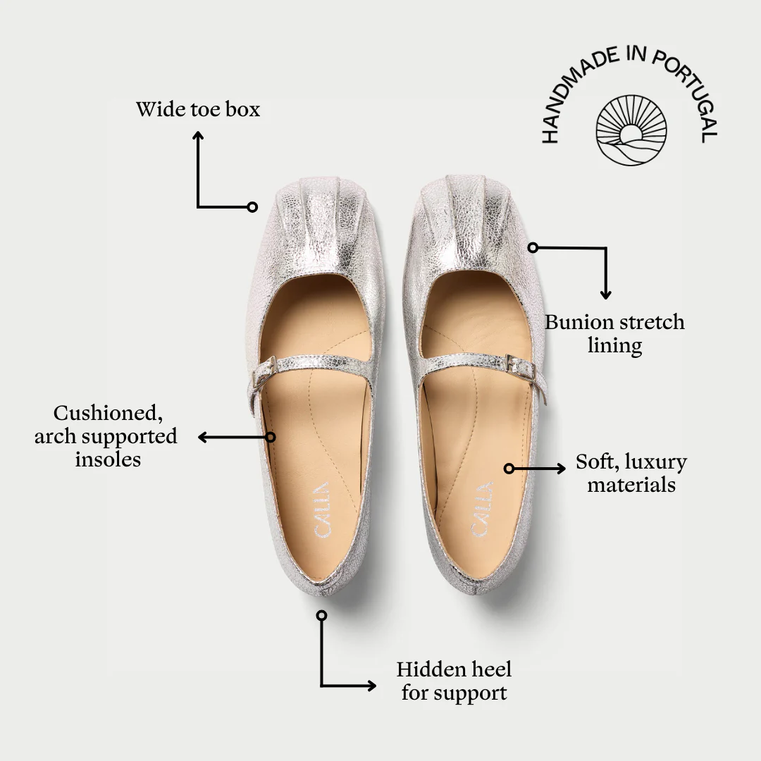 Rosemary - Silver Metallic Ballerinas - Image 8
