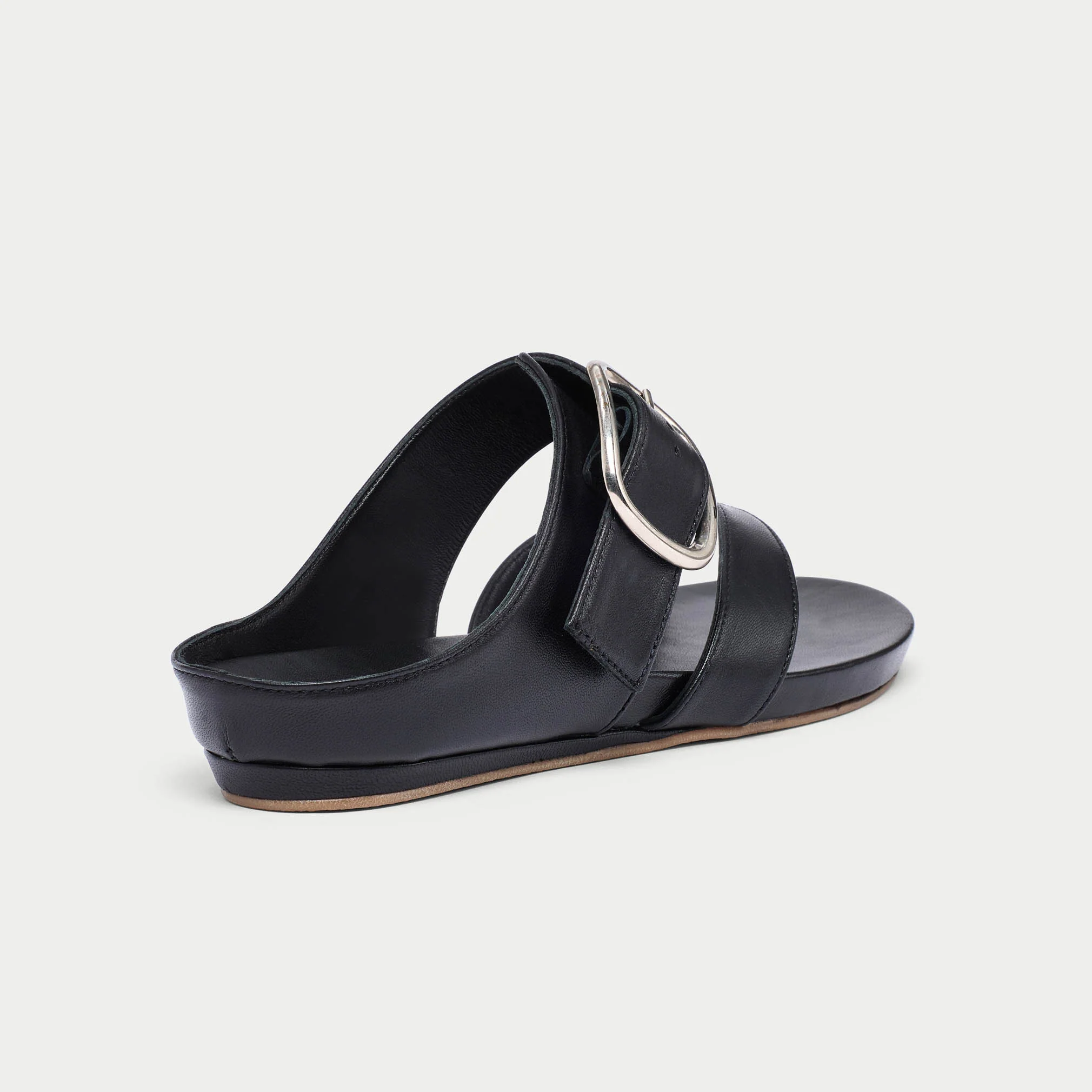 Ruby - All Black Leather Sandals - Image 3