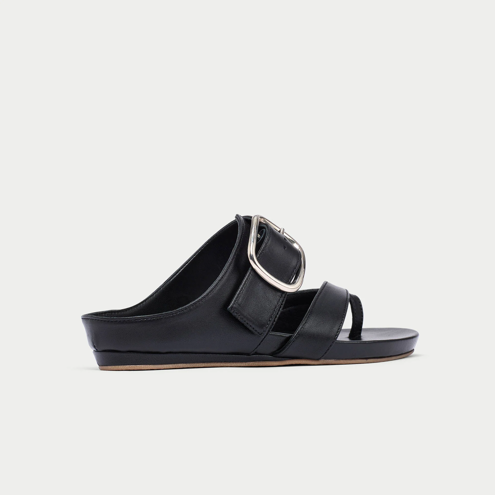 Ruby - All Black Leather Sandals - Image 6