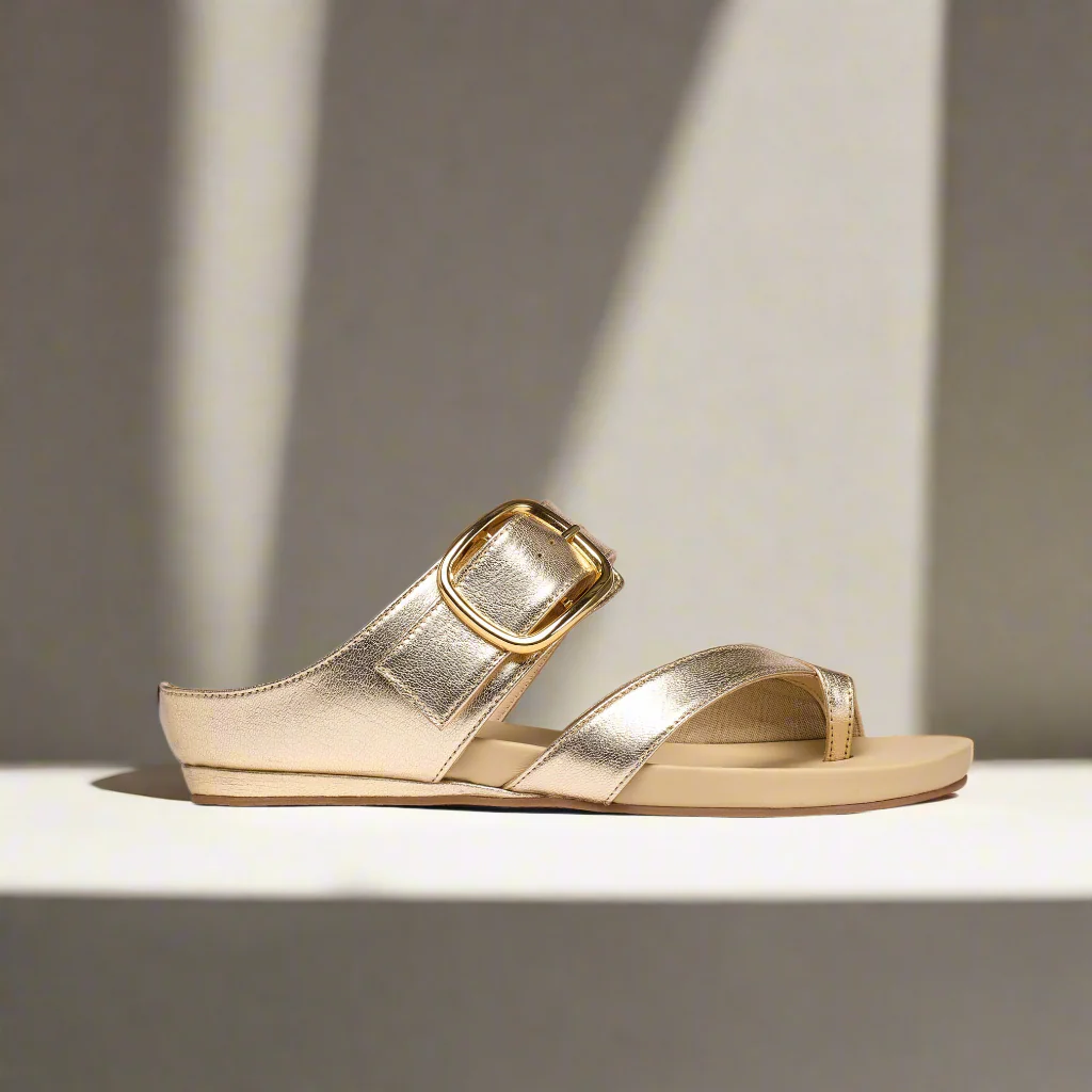 Ruby - Champagne Leather Sandals