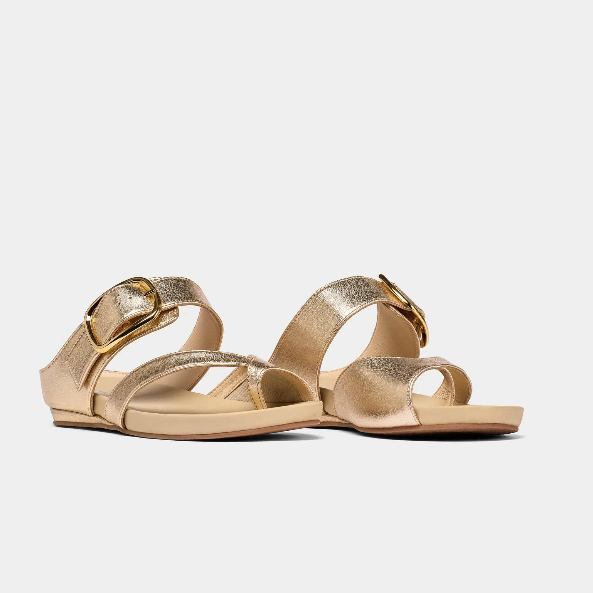 Ruby - Champagne Leather Sandals - Image 2