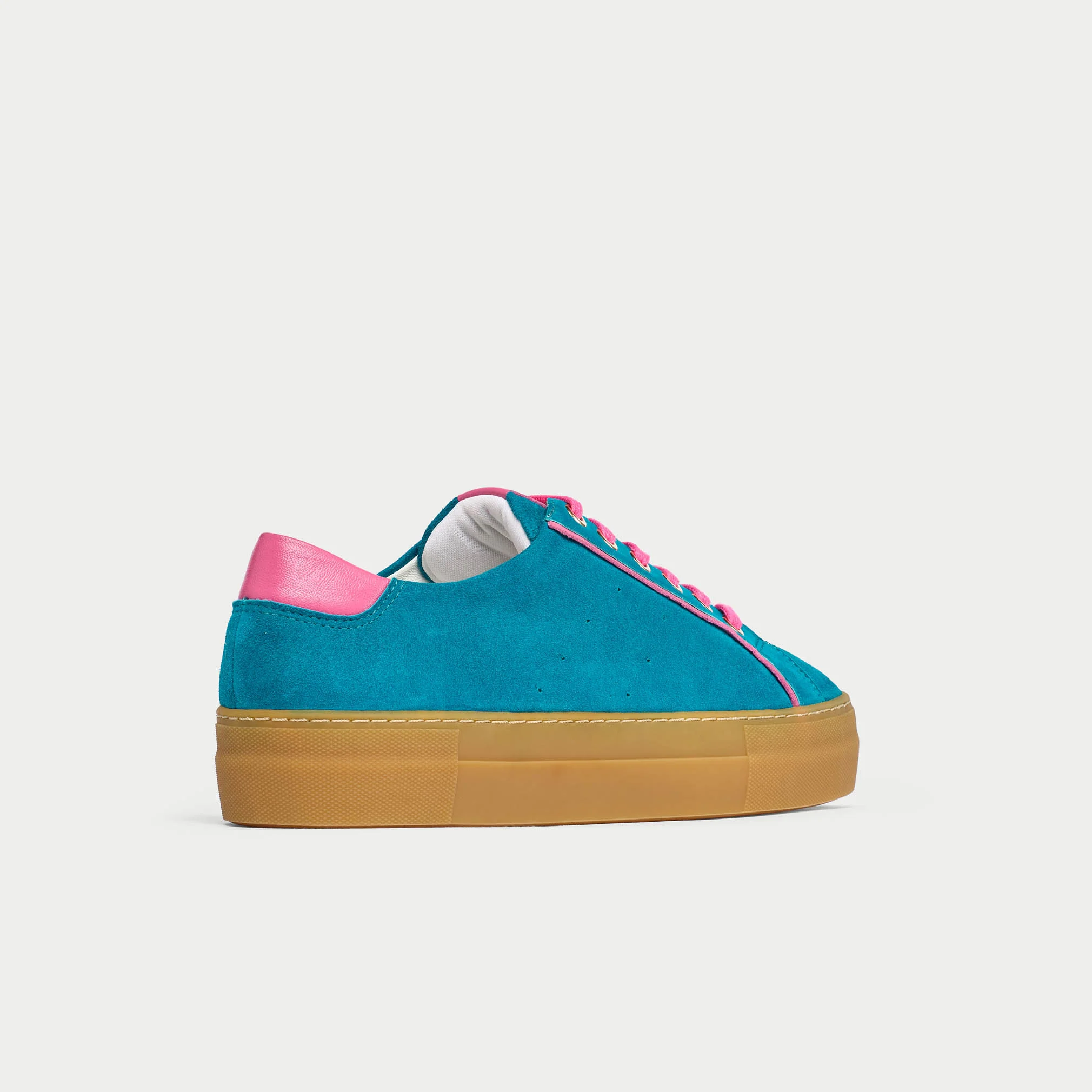 Saturn - Teal & Magenta Suede Wide Fit Sneakers - Image 10