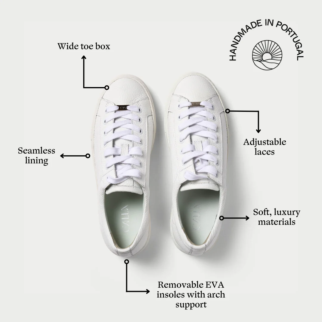 Saturn - White Leather Wide Fit Sneakers - Image 6