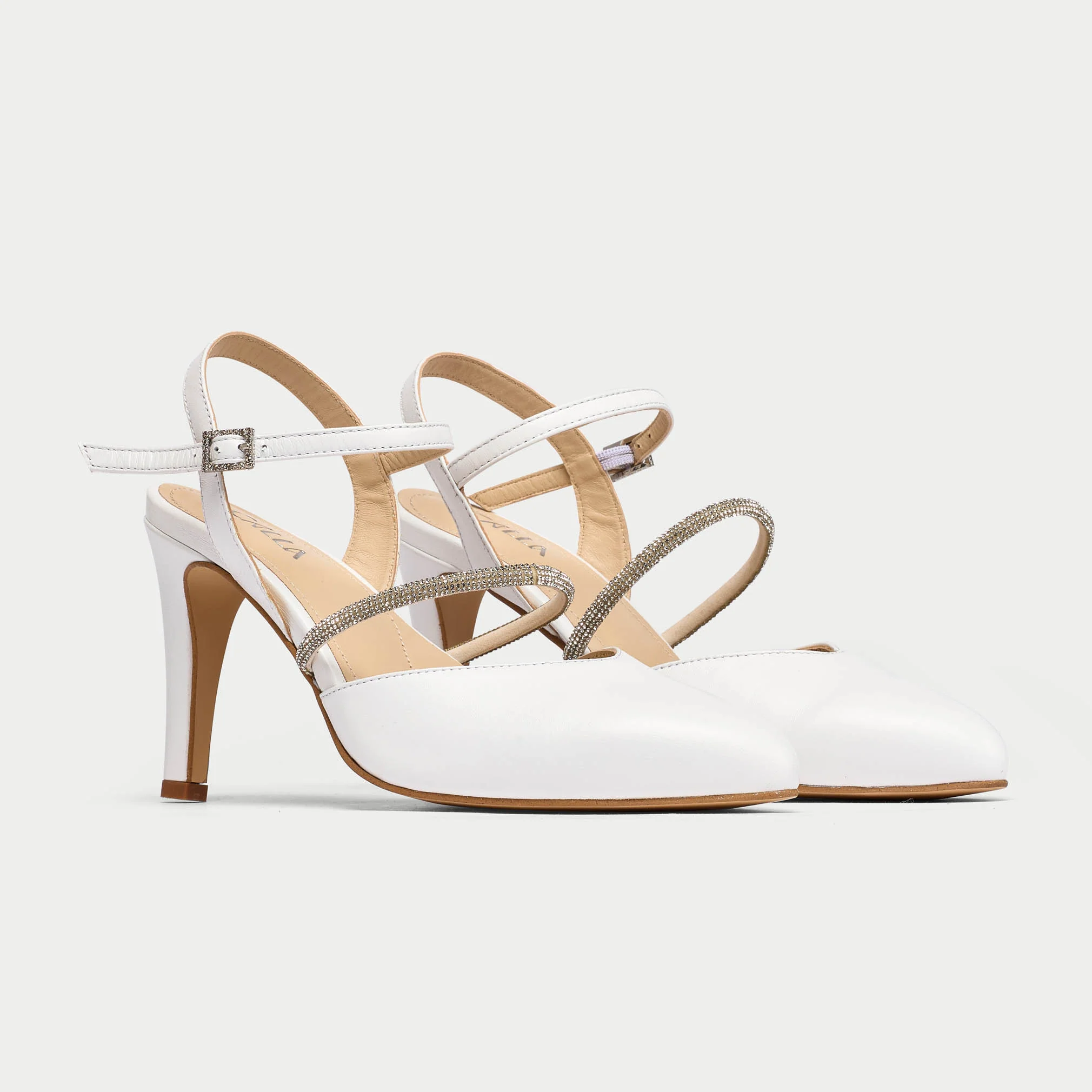 Sienna - White Leather Heels - Image 3