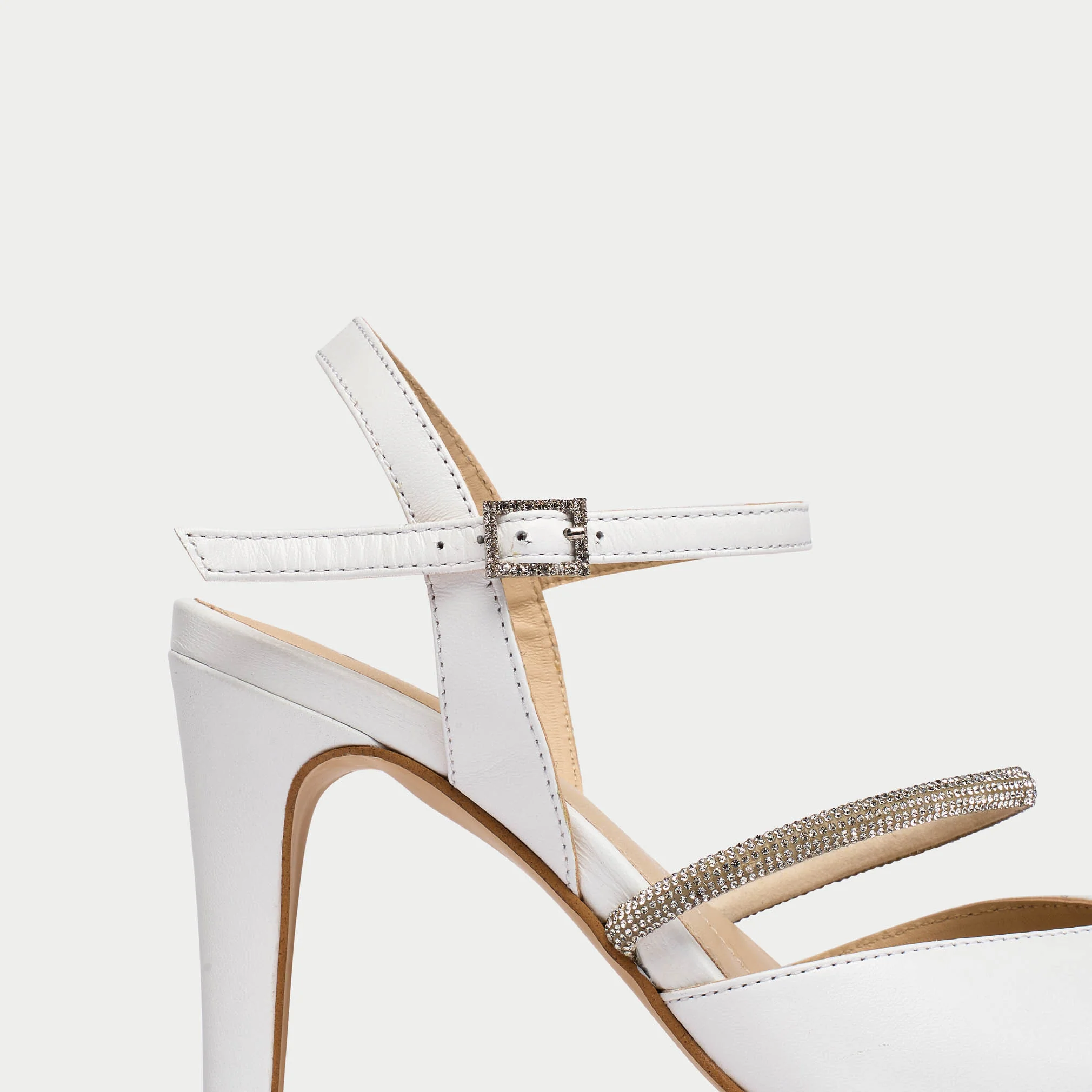 Sienna - White Leather Heels - Image 4