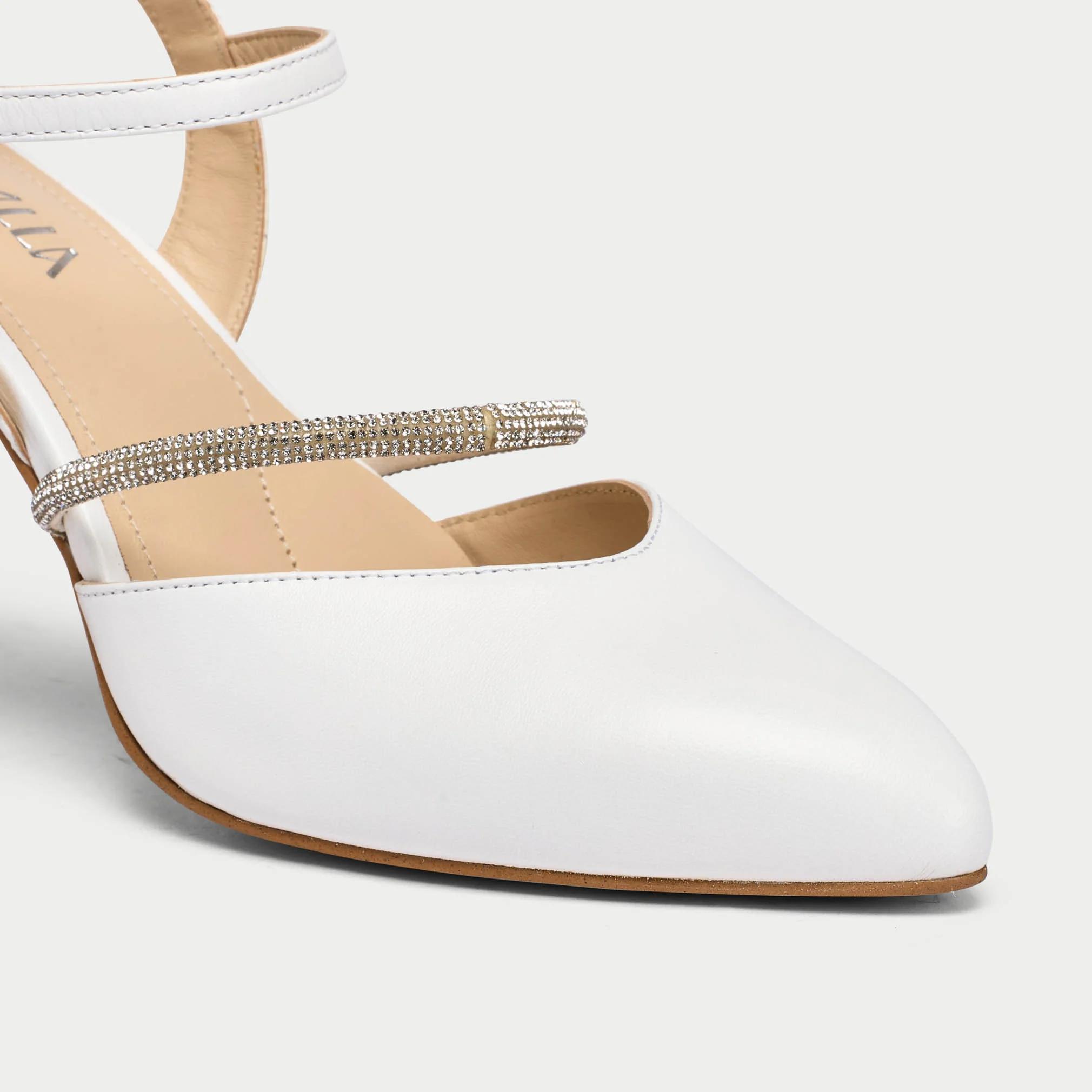 Sienna - White Leather Heels - Image 6