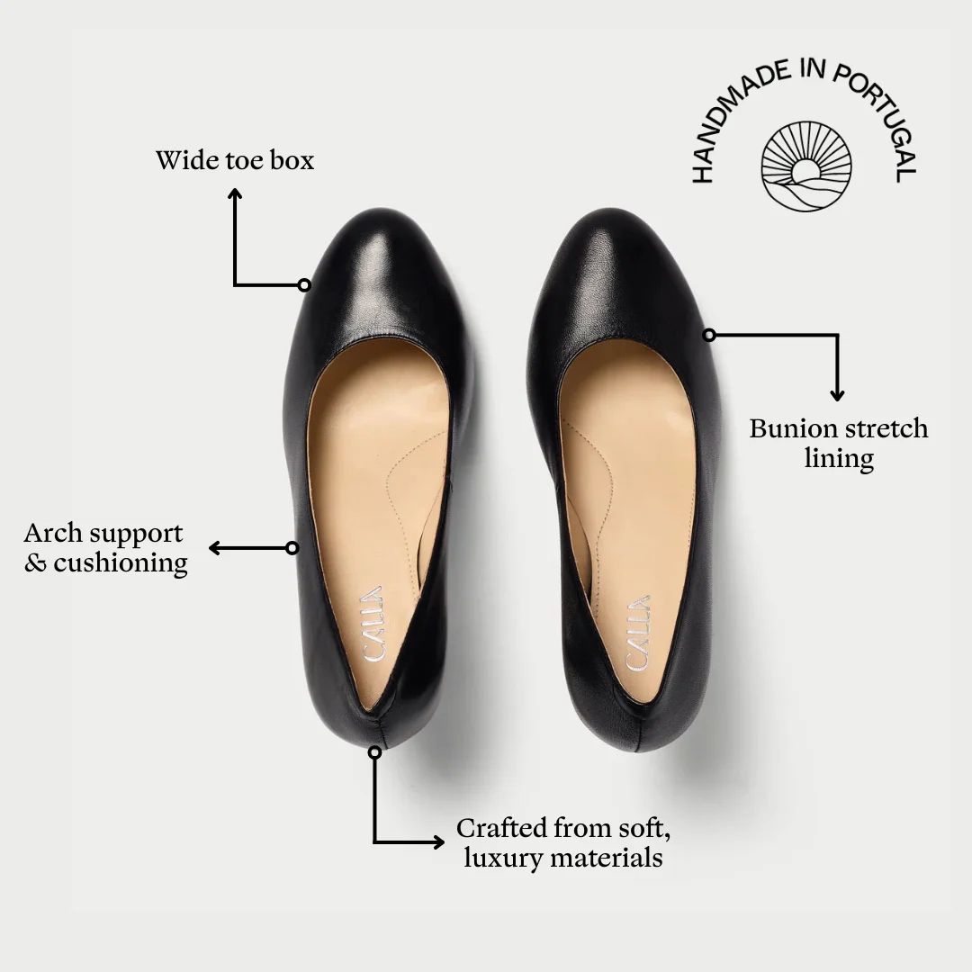 Sophia - Black Leather Pumps - Image 5