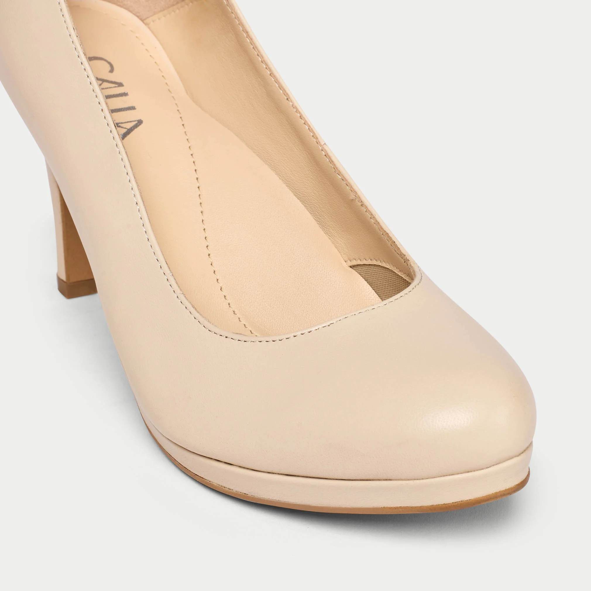 Sophia - Light Beige Leather Pumps - Image 3