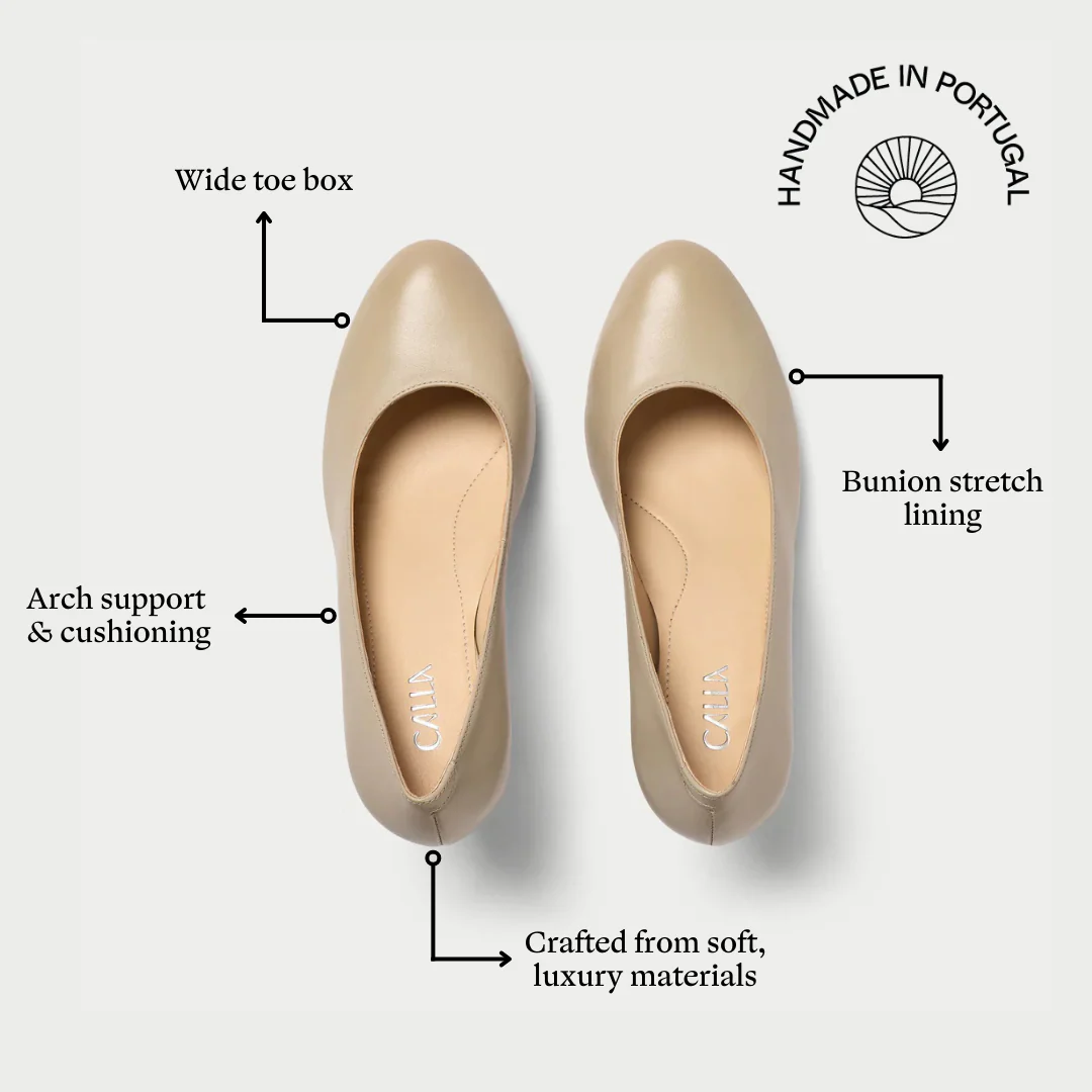 Sophia - Neutral Leather Pumps - Image 3