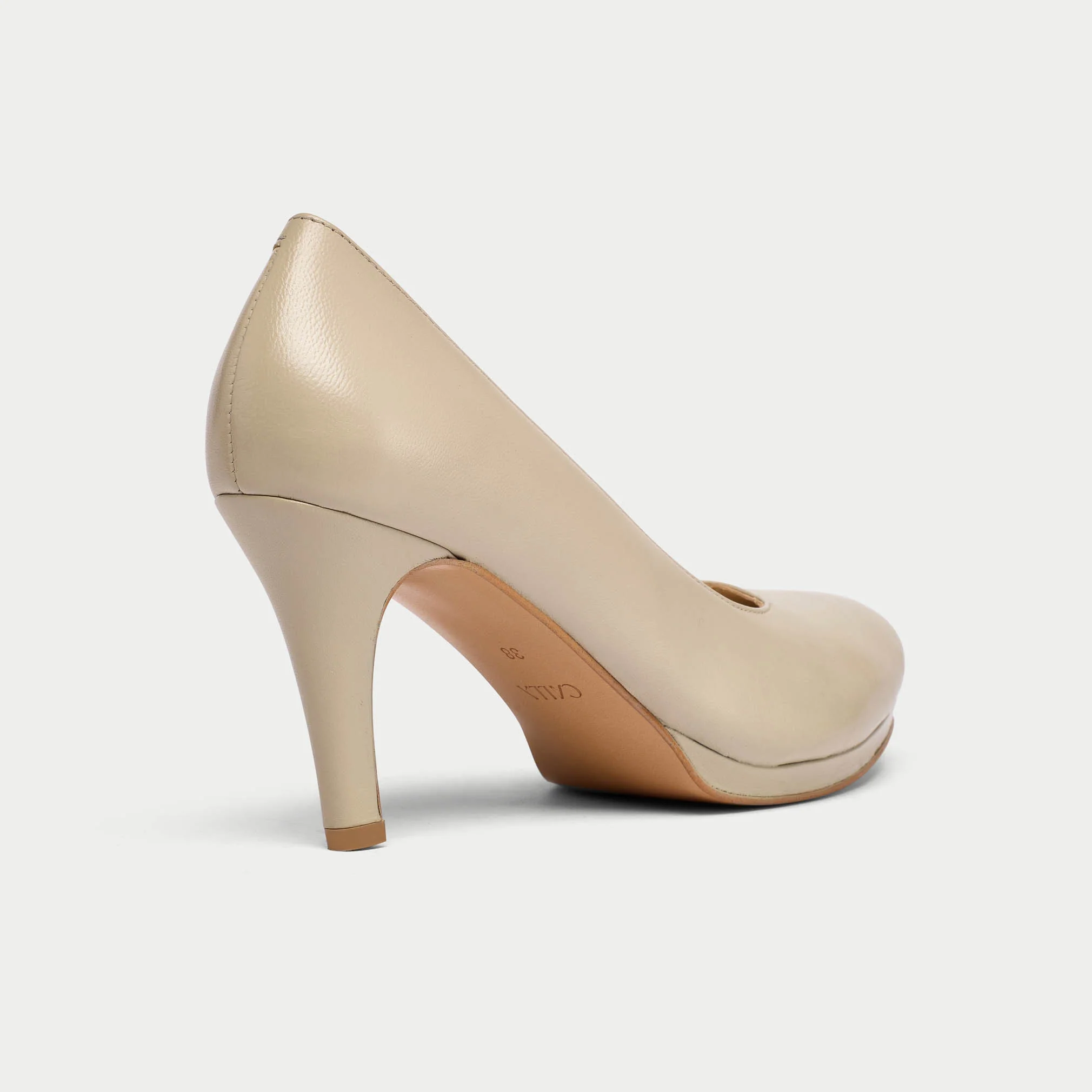 Sophia - Neutral Leather Pumps - Image 4