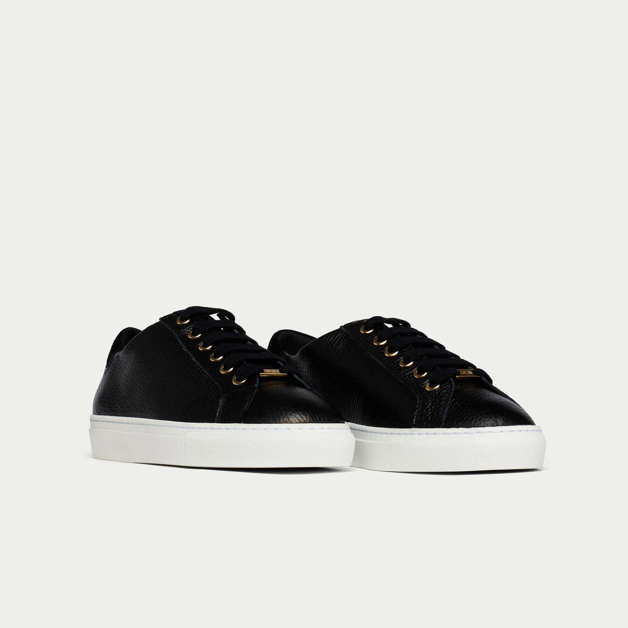 Star - Black Leather Wide Fit Sneakers - Image 2