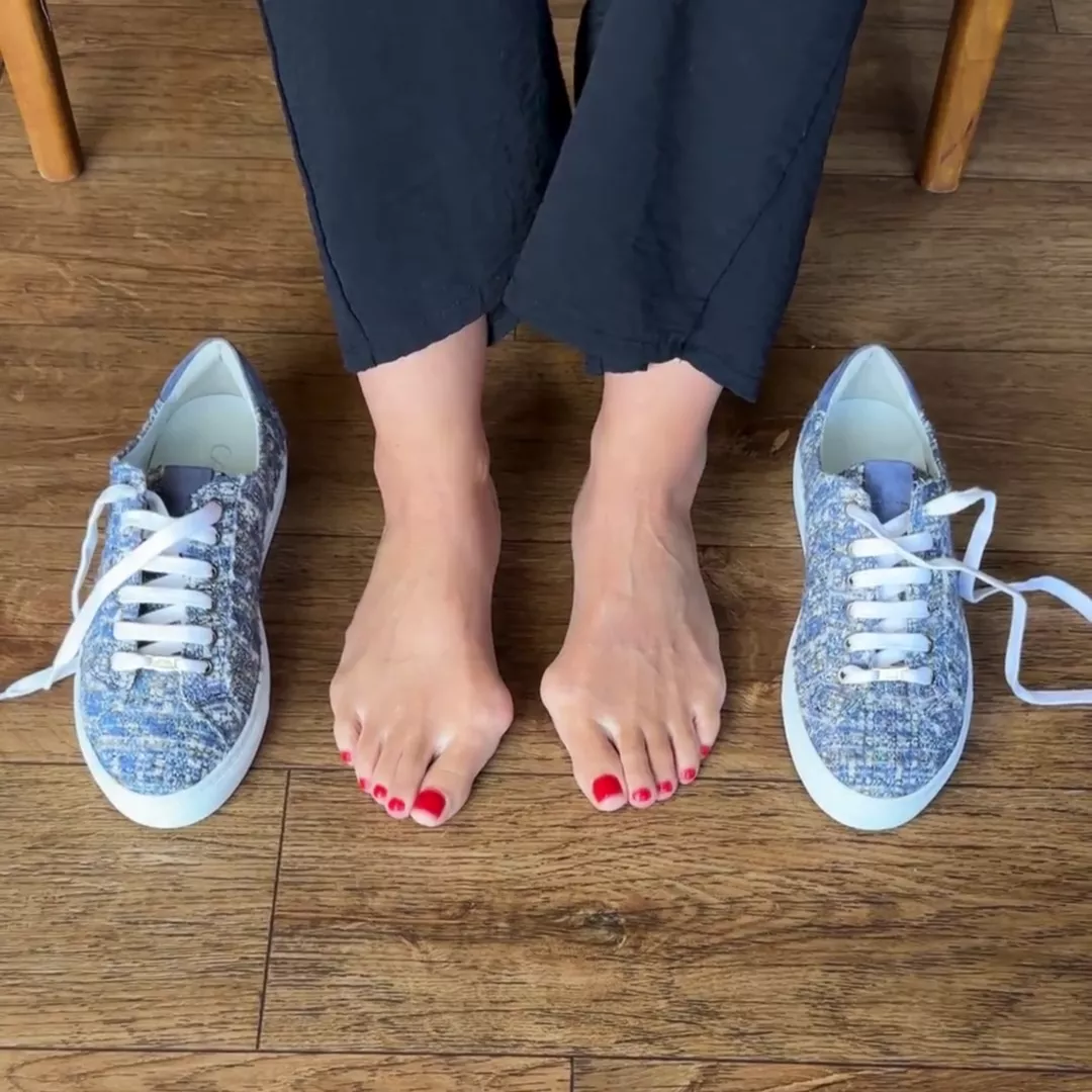 Star - Blue Tweed Wide Fit Sneakers - Image 3