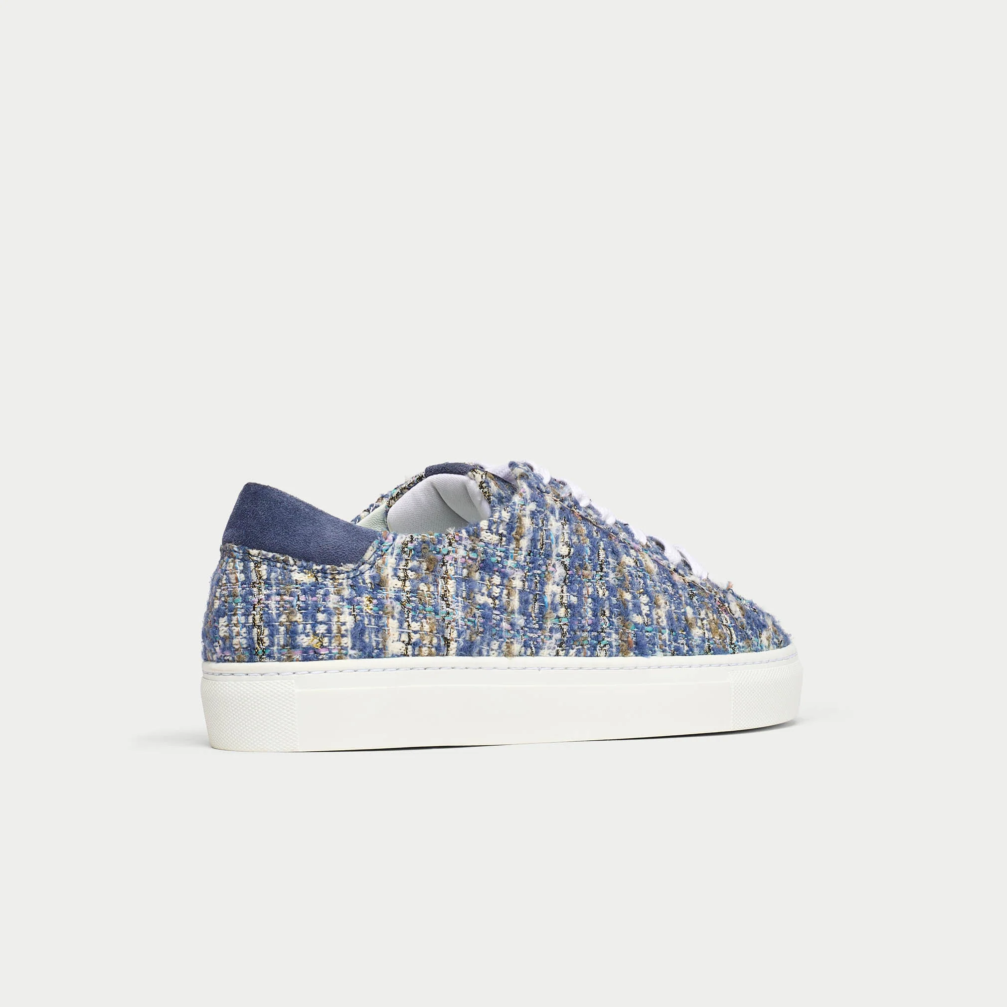 Star - Blue Tweed Wide Fit Sneakers - Image 9
