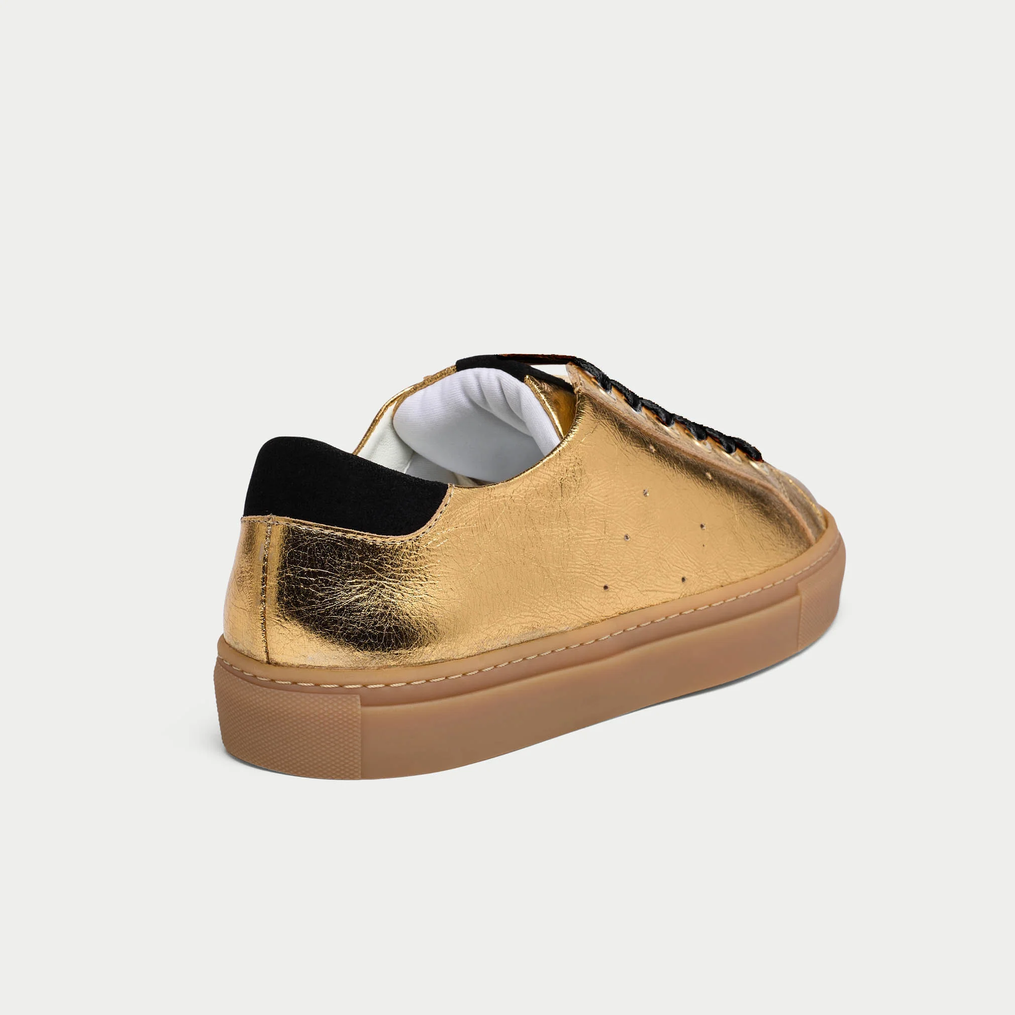 Star - Gold Metallic & Black Wide Fit Sneakers - Image 4