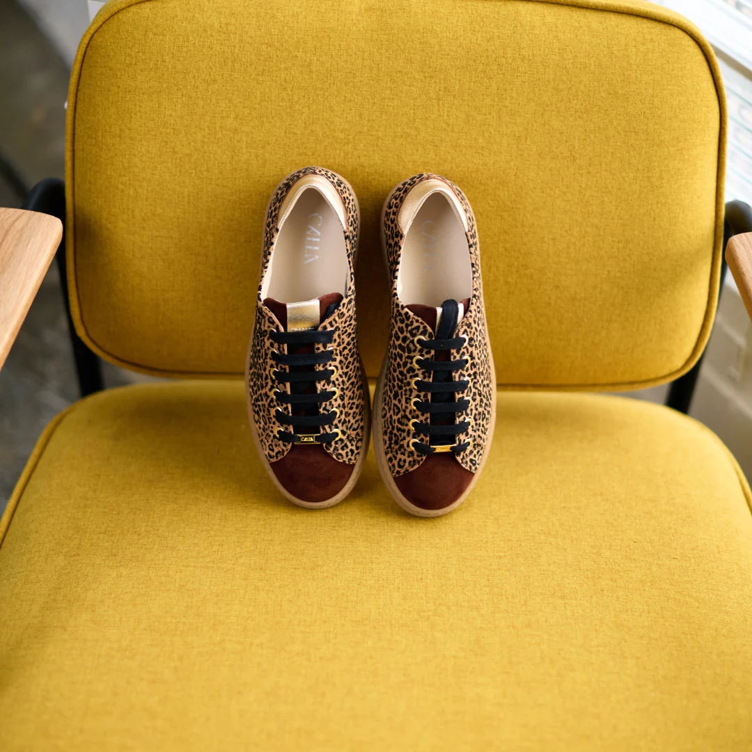 Star - Leopard Suede Wide Fit Sneakers - Image 2