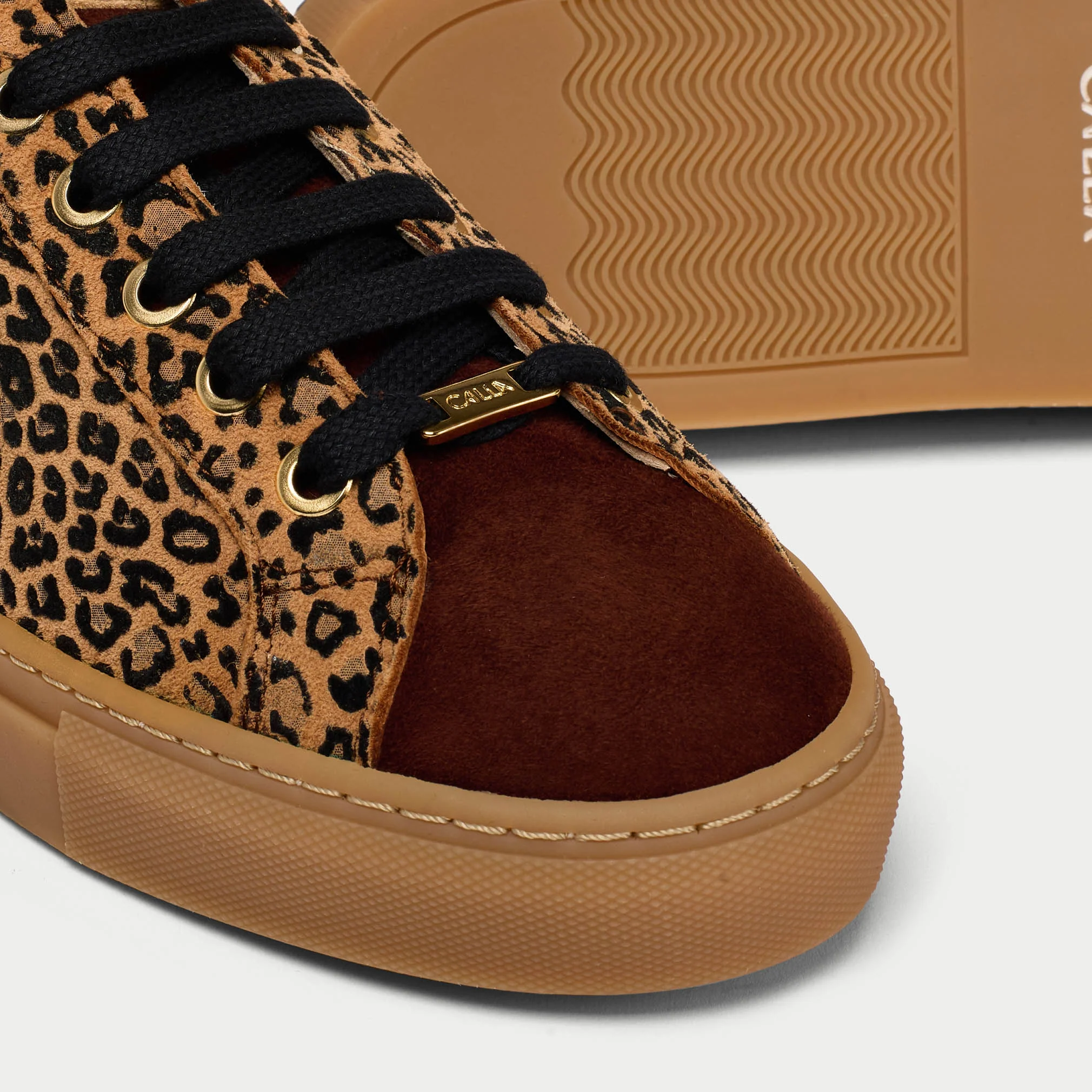 Star - Leopard Suede Wide Fit Sneakers - Image 4