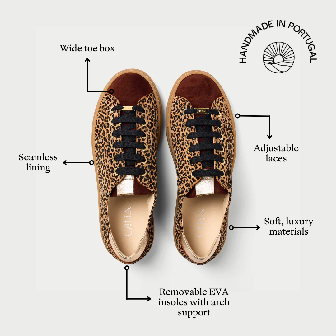 Star - Leopard Suede Wide Fit Sneakers - Image 6