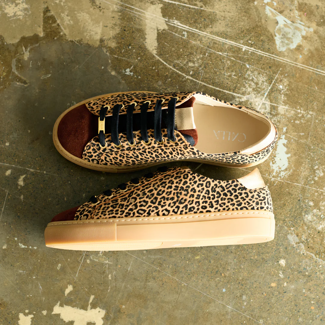 Star - Leopard Suede Wide Fit Sneakers - Image 8