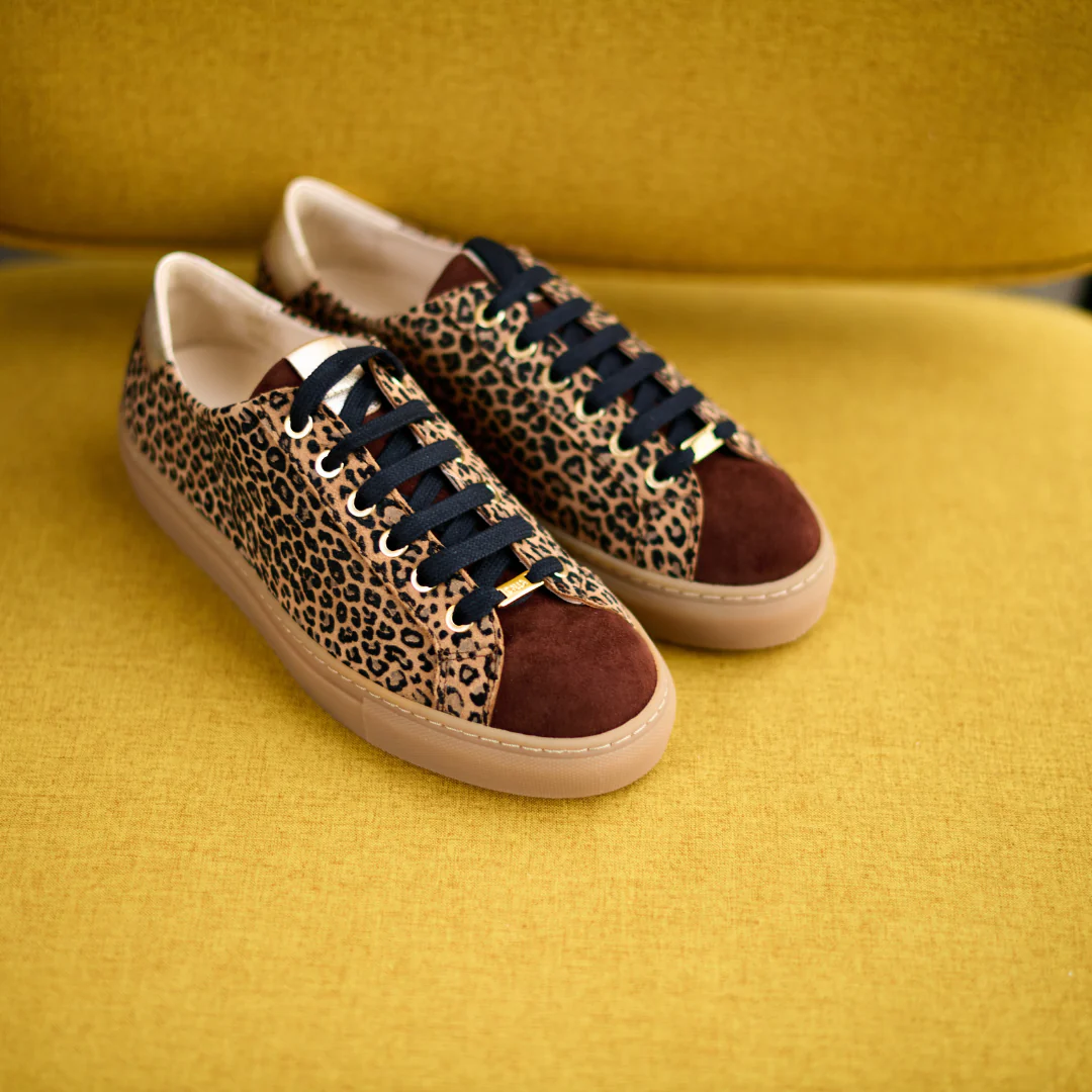 Star - Leopard Suede Wide Fit Sneakers - Image 9