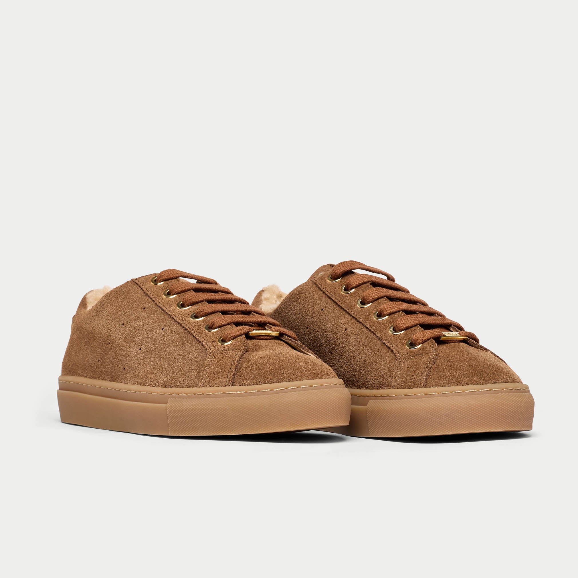 Star - Mocha Borg Suede Wide Fit Sneakers - Image 2