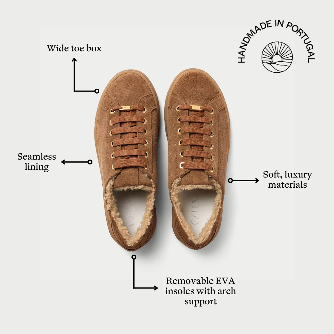 Star - Mocha Borg Suede Wide Fit Sneakers - Image 5
