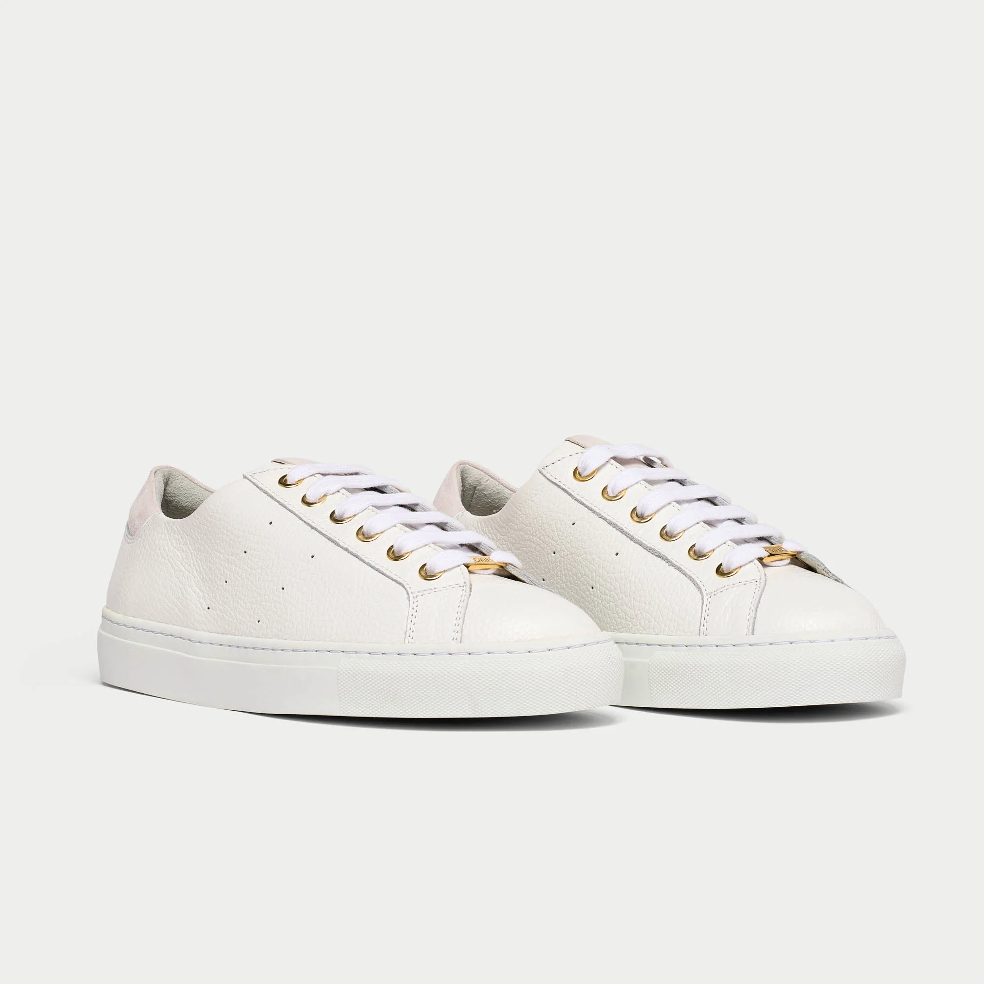 Star - White Grain Leather Wide Fit Sneakers - Image 4
