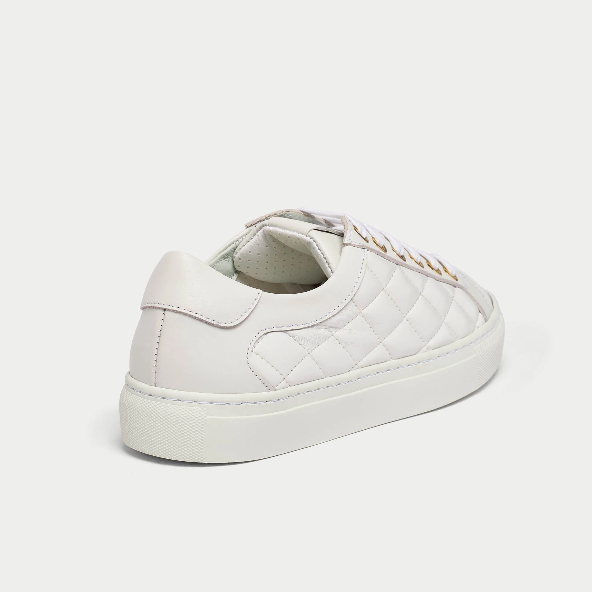 Star - White Quilted Leather Wide Fit Sneakers - Image 4