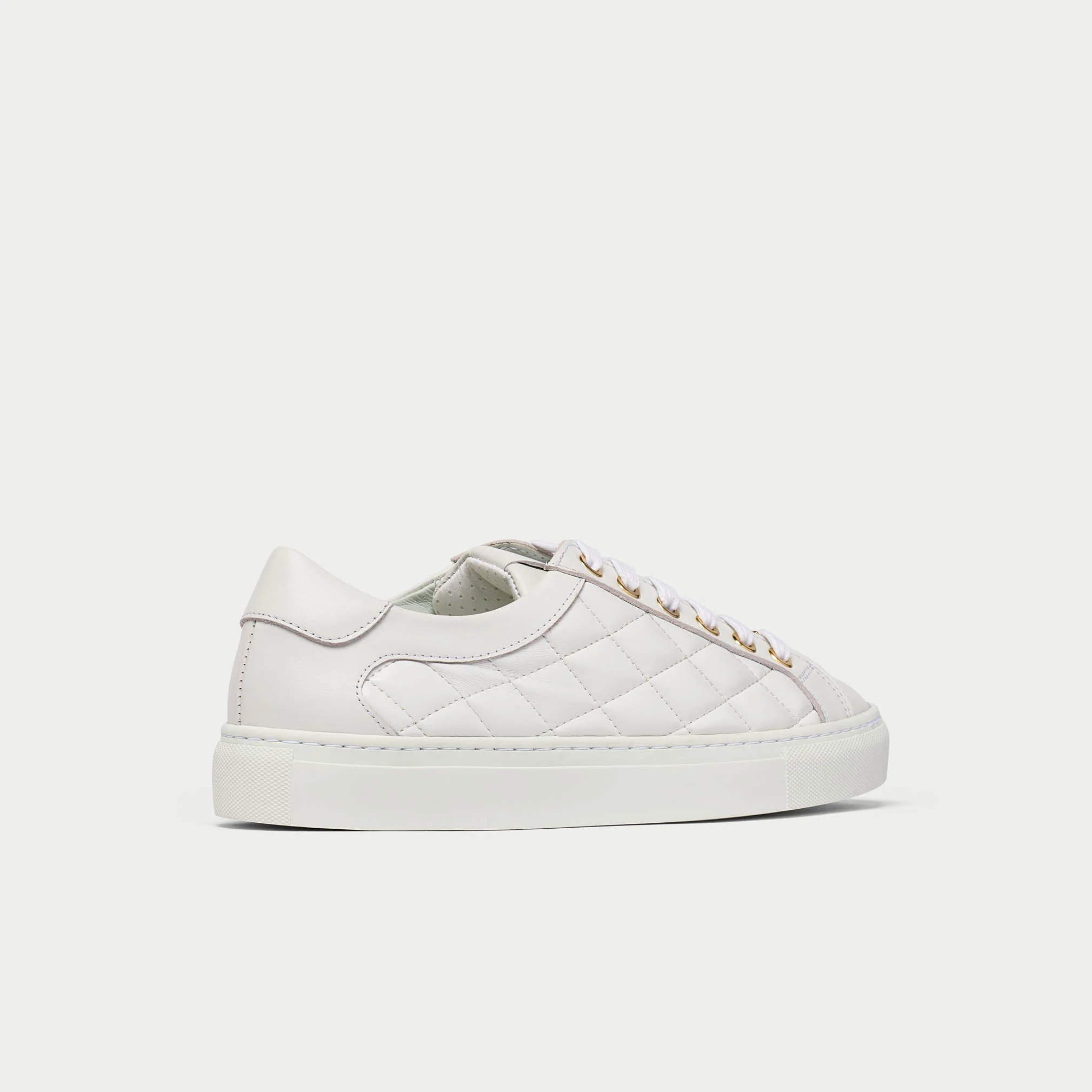 Star - White Quilted Leather Wide Fit Sneakers - Image 6