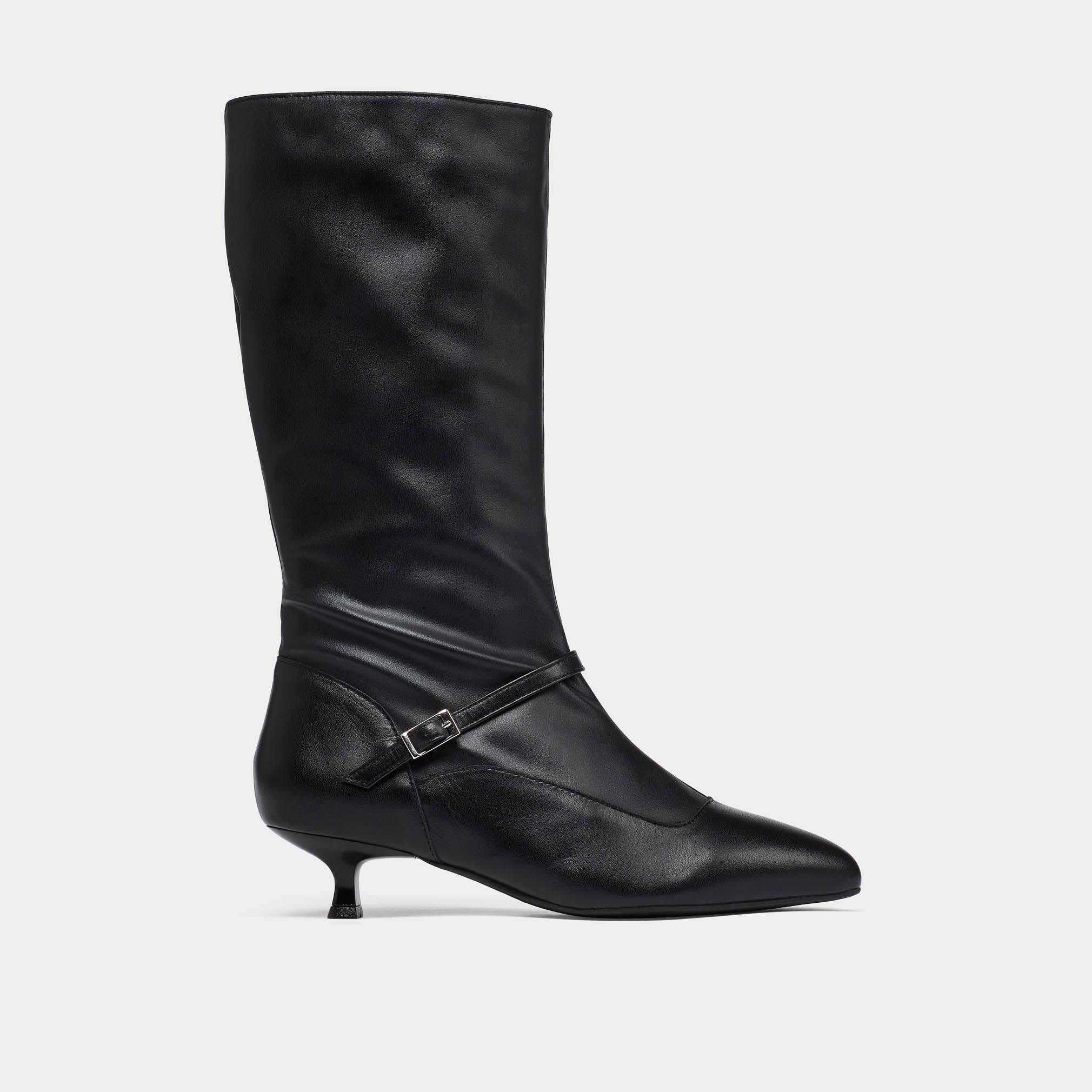 Veronica - Black Leather Boots - Image 2