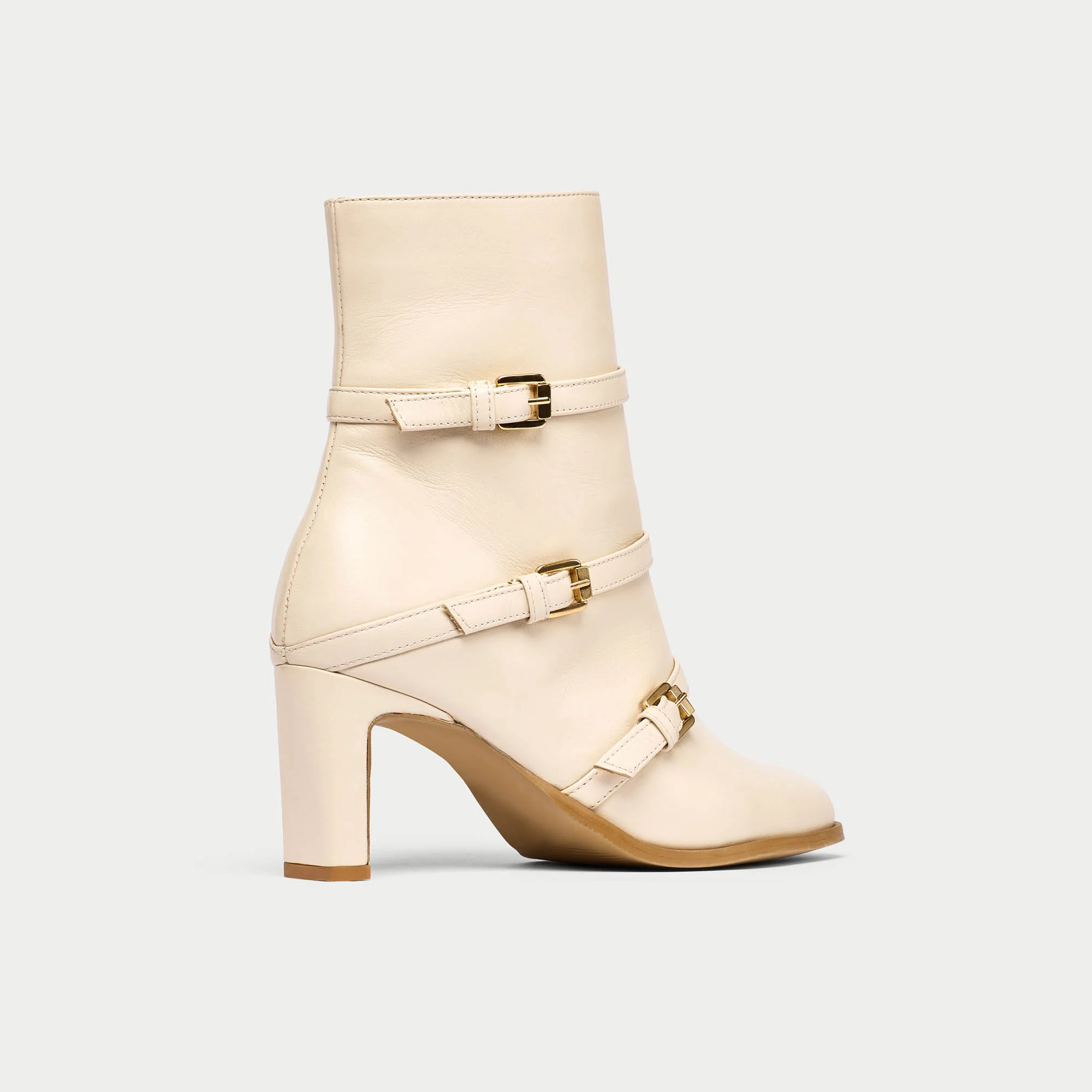 Zoe - Cream Leather Boots - Image 10